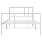 vidaXL Cadre de lit métal sans matelas avec pied de lit blanc 90x190cm