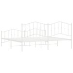 vidaXL Cadre de lit métal sans matelas et pied de lit blanc 200x200 cm