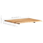 vidaXL Dessus de table Bois d'acacia massif 80x(50-60)x2 5 cm
