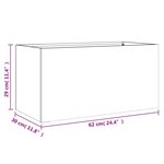 vidaXL Jardinière vert olive 62x30x29 cm acier