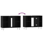 vidaXL Armoire de salle de bain noir 80x33x60 cm bois d'ingénierie