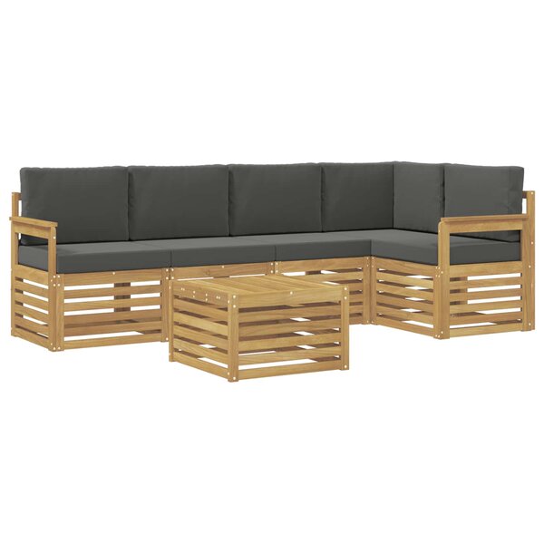 vidaXL Ensemble de canapés d'extérieur 6 pc Blanc et anthracite