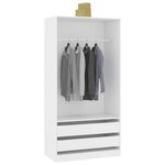 vidaXL Garde-robe Blanc 100x50x200 cm Bois d'ingénierie