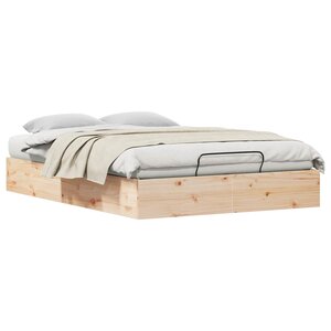 vidaXL Cadre de lit ottoman avec rangement Naturel 135 x 190 cm