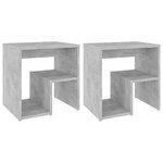vidaXL Tables de chevet 2 Pièces gris béton 40x30x40 cm bois d'ingénierie