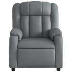 vidaXL Fauteuil de massage inclinable électrique gris similicuir