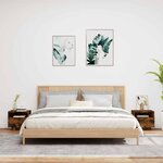 vidaXL Armoires de chevet avec lumières LED 2 Pièces chêne fumé