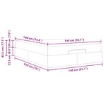 vidaXL Cadre de lit avec matelas Blanc pur 140 x 190 cm Faux cuir