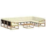 vidaXL Ensemble de canapés d'extérieur 10 pc Blanc et crème