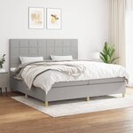 vidaXL Sommier à lattes de lit avec matelas Gris clair 200x200cm Tissu