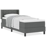 vidaXL Lit à ressorts avec matelas – gris foncé  80 x 200 cm  tissu.