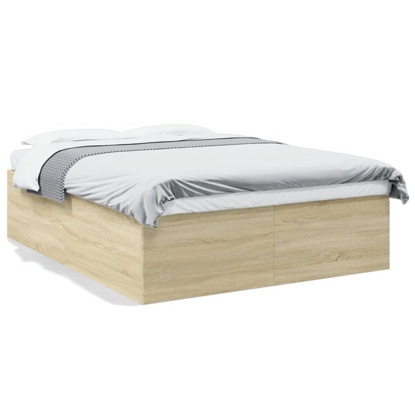 vidaXL Cadre de lit sans matelas chêne sonoma 150x200 cm