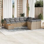 vidaXL Salon de jardin avec coussins 10 Pièces beige résine tressée