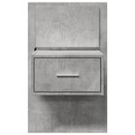 vidaXL Table de chevet murale avec lumières LED gris béton