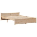 vidaXL Lit bibliothèque sans matelas 135x190 cm bois de pin massif