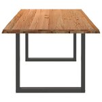 vidaXL Table à manger et bord naturel bois massif chêne rectangulaire