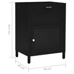 vidaXL Table de chevet Noir 40x30x54 5 cm Acier et verre