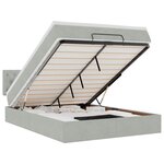 vidaXL Cadre de lit ottoman et matelas gris clair 140x190 velours