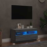 vidaXL Meuble TV avec lumières LED sonoma gris 80x35x40 cm