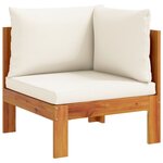 vidaXL Canapé d'angle de jardin avec coussins bois massif d'acacia