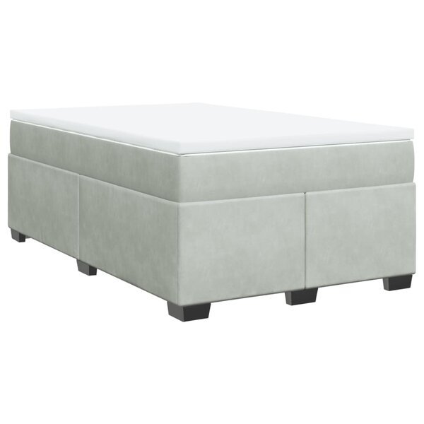 vidaXL Sommier à lattes de lit et matelas gris clair 120x190cm velours