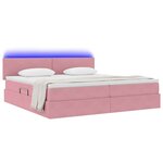 vidaXL Lit avec rangement et LED avec LED Rose 200 x 200 cm Velours