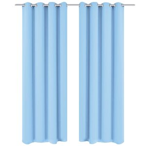 vidaXL Rideau avec œillets métalliques 2 Pièces 135 x 175 cm Turquoise