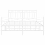 vidaXL Cadre de lit métal sans matelas et pied de lit blanc 140x190 cm
