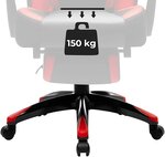 Fauteuil gamer ergonomique chaise gaming fauteuil de bureau avec repose pieds télescopique appui tête réglable support lombaire capacité de charge 150 kg rouge et noir 12_0000602