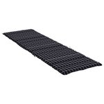 vidaXL Coussin de chaise longue motif à carreaux noir tissu oxford