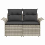 vidaXL Sofa de jardin 2 places avec des coussins gris clair en poly rattan