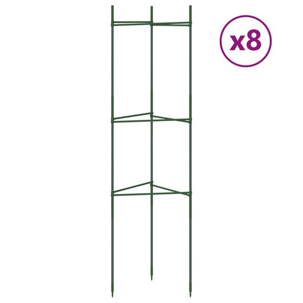 vidaXL Cages à tomates 8 Pièces 116 cm acier et PP