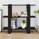 vidaXL Bibliothèque/Séparateur de pièce Noir 100x30x123 5 cm