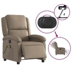 vidaXL Fauteuil de massage inclinable électrique cappuccino similicuir
