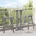 Ensemble de bar de jardin vidaXL 3 pièces gris clair HDPE