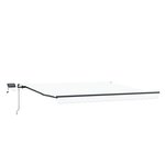 Store Manuel Rétractable vidaXL avec LED Blanc 450x300 cm