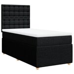 vidaXL Sommier à lattes de lit avec matelas Noir 100x200 cm Tissu