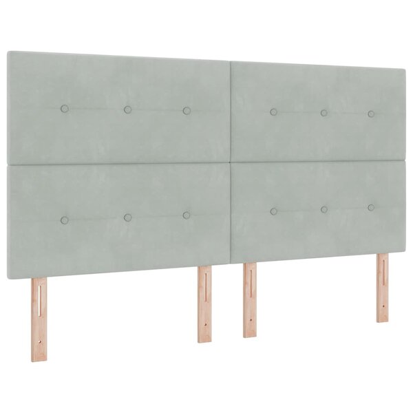 vidaXL Tête de lit Gris clair 180 cm Velours