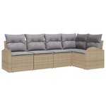 vidaXL Ensemble de canapé de jardin 5 Pièces beige et gris clair