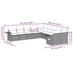 vidaXL Salon de jardin avec coussins 10 Pièces gris clair résine tressée