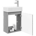 vidaXL Meuble de salle de bain avec robinet Sonoma gris