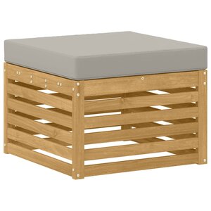 vidaXL Pouf d'Extérieur Bois d'Acacia Massif Blanc