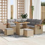 vidaXL Ensemble de canapé de jardin 9 Pièces Beige et Gris clair