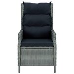 vidaXL Chaise inclinable de jardin coussins Résine tressée Gris clair