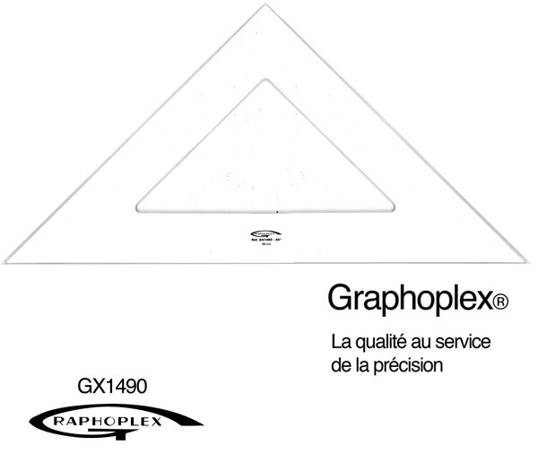Equerre 45° 3 bords anti-taches 50 cm
