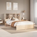 vidaXL Lit bibliothèque sans matelas 150x200 cm bois massif de pin