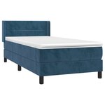 vidaXL Sommier à lattes de lit avec matelas Bleu foncé 90x190 cm