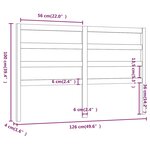 vidaXL Tête de lit Gris 126x4x100 cm Bois massif de pin