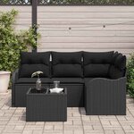 vidaXL Ensemble de canapé de jardin Noir polyrotin