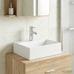 vidaXL Lavabo avec robinet et évacuation Chrome 39 x 30 5 x 12 5 cm